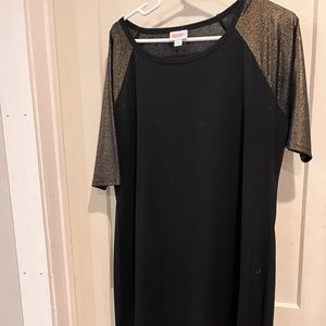 Julia dress with cute gold sleeves! So fun for a night out!